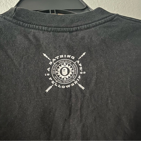 BAPE sz M Black Tee Tshirt Bathing Ape Short Sleeve Made in Japan - Picture 12 of 13